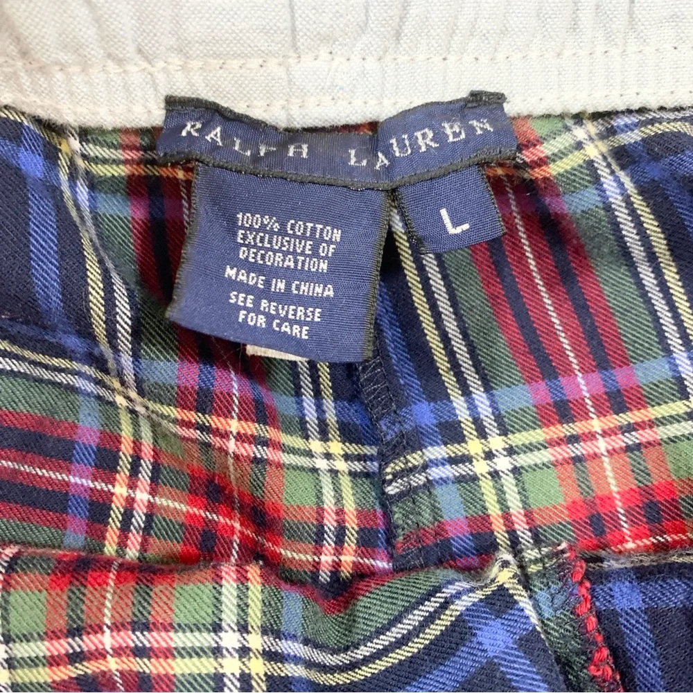 Polo Ralph Lauren Mens Large Pants Plaid Lounge Pajama Relaxed Fit Drawstring - Picture 3 of 7